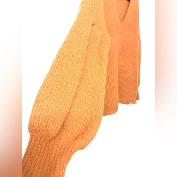 Love Tree small apricot sweater ballon sleeves hobo cozy oversized slouchy - Picture 4 of 10